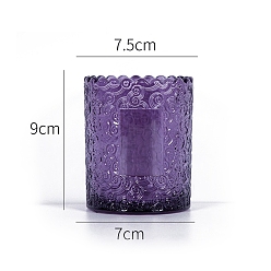 Темно-Фиолетовый Стеклянные свечи, для свечных инструментов, колонка, темно-фиолетовый, 7.5x9 см