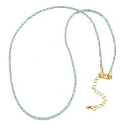 Светло-Голубой 2мм нейлоновый плетеный шнур для изготовления ожерелий, с латунными выводами и 202 застежками из лобстера из нержавеющей стали, золотые, долговечный, стойки покрытие, Небесно-голубой, 17.72 дюйм (45 см)