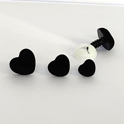 Черный Нос из пластика в форме сердца, с распоркой, для поделок куклы игрушки кукольные плюшевые животные изготовление, чёрные, 12 мм