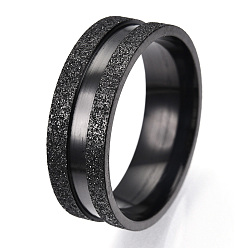 Черный 201 рифленое кольцо из нержавеющей стали для мужчин и женщин, электрофорез черный, размер США 12 3/4 (22 мм), широк: 8 мм