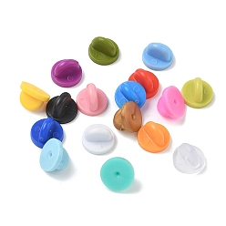 (52) Непрозрачная лаванда Пластиковая брошь-булавка шляпа, застежка броши, плоско-круглые, разноцветные, 10.5x7 мм, отверстие : 0.8 мм