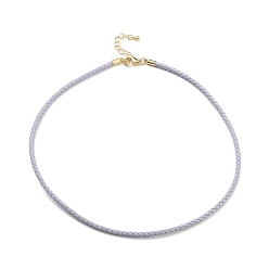 лаванда Изготовление плетеных круглых браслетов из искусственной кожи, с застежками-карабами из нержавеющей стали золотистого цвета, лаванда, 17-1/8 дюйм (43.6 см)