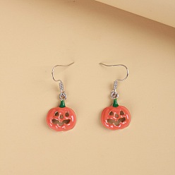 EAR3399 Cute Pumpkin Ghost Castle Earrings for Halloween Costume Party