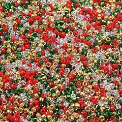(52) Непрозрачная лаванда 4 цвета 15/0 рождественские круглые бисеринки Toho, 557 & 161 & 27b & 45a, разноцветные, 1.5 мм, отверстие : 0.7 мм, Около 15000 шт / 50 г