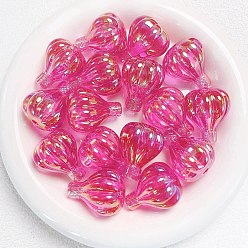 Deep Pink Transparent Acrylic Bead, Hot Air Balloon, Deep Pink, 30x25mm, Hole: 4mm