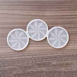 White DIY Windmill Lollipop Making Food Grade Silicone Molds, Candy Molds, for Edible Cake Topper Making, 3 Cavities, White, 79x155x6.5mm, Inner Diameter: 50mm, Fit for 2mm Stick