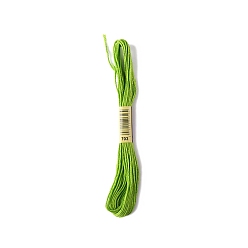 Lawn Green Polyester Embroidery Threads for Cross Stitch, Embroidery Floss, Lawn Green, 0.15mm, about 8.75 Yards(8m)/Skein