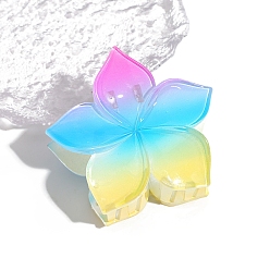 Желтый Цветочные пластиковые заколки для волос с когтями, аксессуары для волос для женщин и девочек, желтые, 68x77 мм