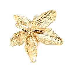 Лист 304 кольца для пальцев из нержавеющей стали для женщин, золотые, лист, размер США 7 1/4 (17.5 мм)