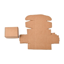 BurlyWood Kraft Paper Gift Box, Mailing Boxes, Folding Boxes, Rectangle, BurlyWood, 8x6x4cm