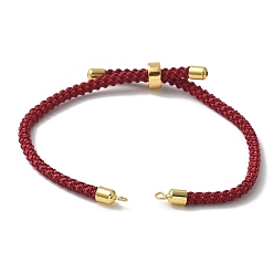 Темно-Красный Изготовление регулируемого нейлонового хлопкового шнура, с реечной обшивкой латунными выводами, золотые, темно-красный, 4-3/4~8-7/8 дюйм (12~22.5 см), 3 мм, отверстие : 2 мм