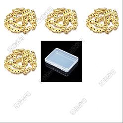 Golden 120Pcs 4 Styles Alloy Crystal Rhinestone Spacer Bars, Oval, Golden, 18~38x7~9mm, 30pcs/style