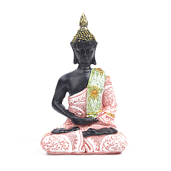 Lavender Blush Resin Buddha Statues Sculpture, for Home Display Decoration, Lavender Blush, 65x110x155mm