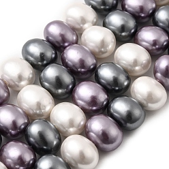 (52) Непрозрачная лаванда Оболочки жемчужина бисер нитей, картофель, разноцветные, 12.5~13x15~15.5x12~12.5 мм, отверстие : 0.9 мм, около 31 шт / нитка, 15.71 дюйм (39.9 см)