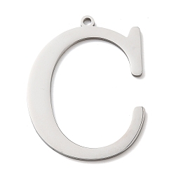 Letter C 304 подвески из нержавеющей стали, буквы, буква С, 40x30x1.4 мм, отверстие : 2 мм