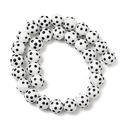 Белый Бусины ручной работы ухабистой бисер нитей, бусины ручной работы, круглые, с эмалью, белые, 11~11.5x12~12.5x12~12.5 мм, отверстие : 1 мм, около 30 шт / нитка, 13.46'' (34.2 см)