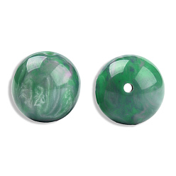 Sea Green Resin Beads, Imitation Gemstone, Round, Sea Green, 19mm, Hole: 2~2.4mm