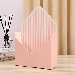 Pink Paper Bouquet Storage Box, Folding Carton Flower Gift Box, Rectangle, Pink, 23x8x35cm