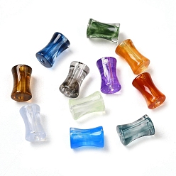 Mixed Color Transparent Acrylic Beads Gradient Effect, Bamboo Joint, Mixed Color, 12.5x7.5mm, Hole: 1.8mm, 1020pcs/500g
