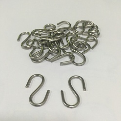 Stainless Steel Color 304 Stainless Steel S Hook Findings, Stainless Steel Color, 27x12x2mm