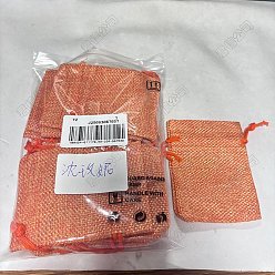 Легкий Лосось 20шт. прямоугольные упаковочные мешочки из полиэстера, имитирующие мешковину, на завязках, на Рождество, свадьба и упаковка поделки, светлый померанцевый, 9x7 см