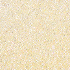 Светлый Золото-желтый Fgb 6/0 круглый стеклянный бисер класса А, прозрачные цвета внутри, с покрытием AB цвета, светлый золотарник желтый, 4x3 мм, отверстие : 1 мм, Около 4500 шт / фунт