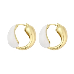 Белый Серьги-гвоздики из латуни, долговечный, без кадмия и без свинца, стойки покрытие, цветок, белые, 22x9x22.5 мм