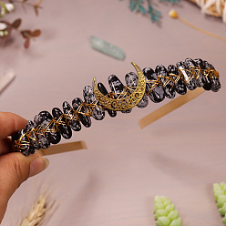 Снежный Обсидиан Ободки для волос из натурального снежного обсидиана, корона для волос, для женщин девушек, 200x150x8 мм