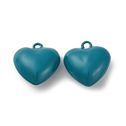 чирок Латунь эмаль подвески, сердце, стойки покрытие, долговечный, без кадмия и без свинца, зелено-синие, 21.5x20.5x10.5 мм, отверстие : 1.5 мм