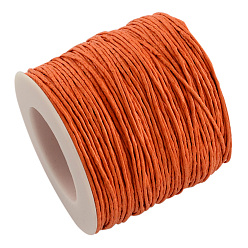 Dark Orange Eco-Friendly Waxed Cotton Thread Cords, Macrame Beading Cords, for Bracelet Necklace Jewelry Making, Dark Orange, 1mm, about 100yards/roll