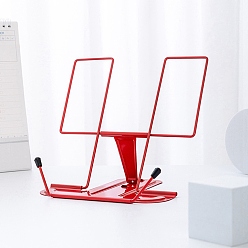 Red Adjustable Iron Desktop Book Stands, Book Display Easel for Books, Piano Score, Magazines, Tablet, Red, 180x160x160mm