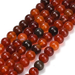 Cornaline Perles naturelles cornaline brins, teints et chauffée, lisse et rond, Grade b, 6mm, Trou: 1mm, Environ 62 pcs/chapelet, 14.69'' (37.3 cm)