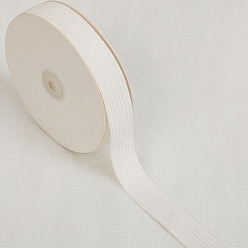 Floral White 10 Yards Polyester Velvet Striped Ribbons, Corduroy Ribbon for Bow Making, Garment Accessories, Gift Packaging, Floral White, 1 inch(25mm)
