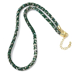 Teal 5M Braided Chinlon Cord Bracelets, with Brass Findings, Teal, 17.48~17.91x0.20 inch(44.4~45.5x0.5cm)