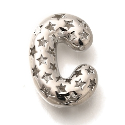 Letter C Полые медные подвески, стойки покрытие, долговечный, без кадмия и без свинца, письмо амулеты, буква С, 21x15x6.5 мм, отверстие : 4.7x3 мм