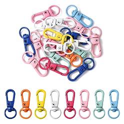 Mixed Color 20Pcs Spray Painted Alloy Swivel Clasps, Mixed Color, 32x12.5x5.5mm, Hole: 9.5mm, inner diameter: 11x6mm