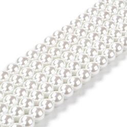 (7BDF) Прозрачный морозный бирюзовый Экологичные стеклянные жемчужные бусины, жемчужные, круглые, призрачный белый, 6 мм, Отверстие : 1.2~1.5 мм, около 68 шт / нитка, 16'' (40.64 см)