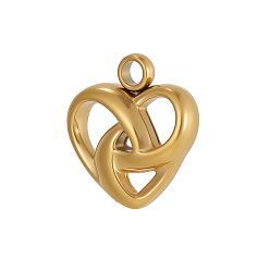 Настоящее золото 18K 304 прелести нержавеющей стали, сердце, ионное покрытие (ip), реальный 18 k позолоченный, 8x7 мм