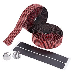 Red High Density Synthetic Sponge Non-slip Band, with Stickers, Plastic Plug, Bicycle Accessories, Red, 29x3mm, 2m/roll, 2rolls/set