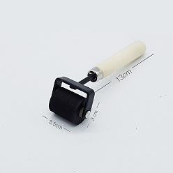 Black Rubber Brayer Roller, with Wooden Handle, for Paint Brush Ink Applicator, Art Craft Oil Painting Tool, Black, 16.5x5.1x4.6cm