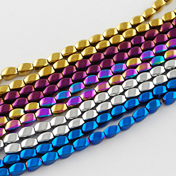 Mixed Color Non-magnetic Synthetic Hematite Beads Strands, Grade A, Twist Oval, Mixed Color, 12x6x6mm, Hole: 1mm