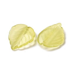 Dark Khaki Glass Pendants, Leaf, Dark Khaki, 24x17.5x4.5mm, Hole: 1.2mm