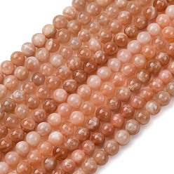 Солнечный Камень Натуральный бисер, круглые, 6 мм, отверстие : 1 мм, около 65 шт / нитка, 15.3 дюйм