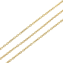 Золотой 304 кабельные цепи из нержавеющей стали, пайки, овальные, ионное покрытие (ip), реальный 18 k позолоченный, 1.6x1.2x0.3 мм