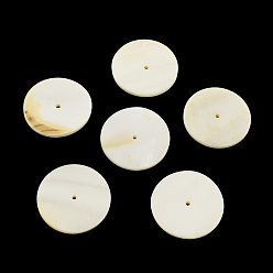 Old Lace Natural Freshwater Shell Disc/Flat Round, Heishi Beads Beads, Old Lace, 25~26x2~3mm, Hole: 1mm