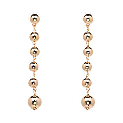 golden Boho Metal Beaded Chain Earrings for Women - Unique European Style Ear Drops