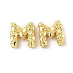 Letter M Латунные подвески, письмо амулеты, стойки покрытие, долговечный, без кадмия и без свинца, золотые, Буква М, 19~20x11~19x6.5~7 мм, отверстие : 3~4x2.5 мм