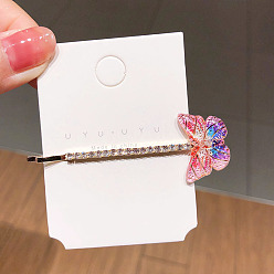 2#Pink Butterfly Clip Drip Oil Butterfly Hair Clip Mori Duckbill Clip Edge Clip Headdress Liu Hai Clip Girl Hairpin Hair Accessories