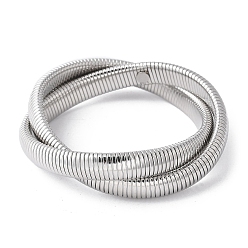 Нержавеющая Сталь Цвет 304 из нержавеющей стали браслеты простирания, браслеты крест-накрест для женщин, цвет нержавеющей стали, внутренний диаметр: 2-3/8 дюйм (6 см), 10 мм
