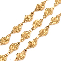 Real 18K Gold Plated 5M 304 Stainless Steel Conch Link Chains, Soldered, with Spool, Ion Plating(IP), Long-Lasting Plated, Real 18K Gold Plated, 11x6x2.5mm, about 16.40 Feet(5m)/Roll